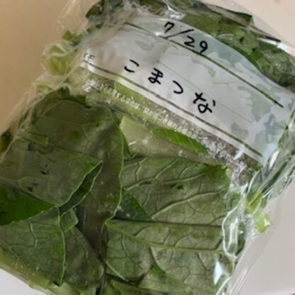 小松菜が1袋29円という目を疑う値段で売ってたので、ついつい買い過ぎ・・・
なので、買い過ぎた分は冷凍しました❤